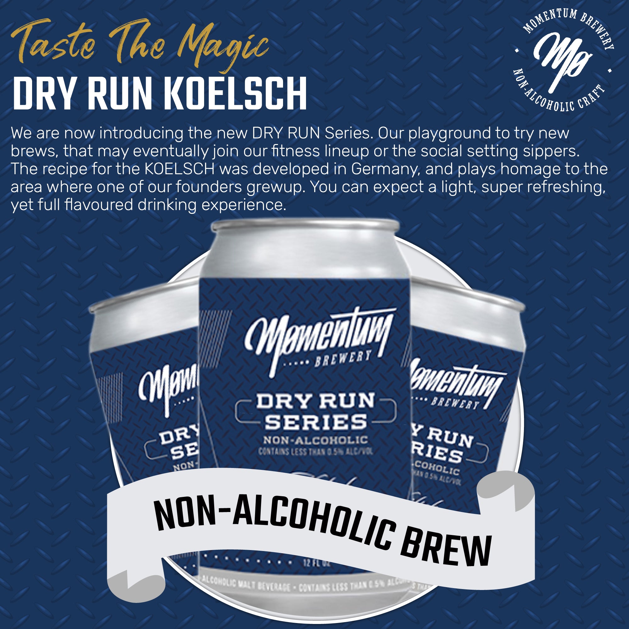 Momentum Brewery - Kölsch "Dry Run Series“ Non-Alcoholic Brew - 12oz